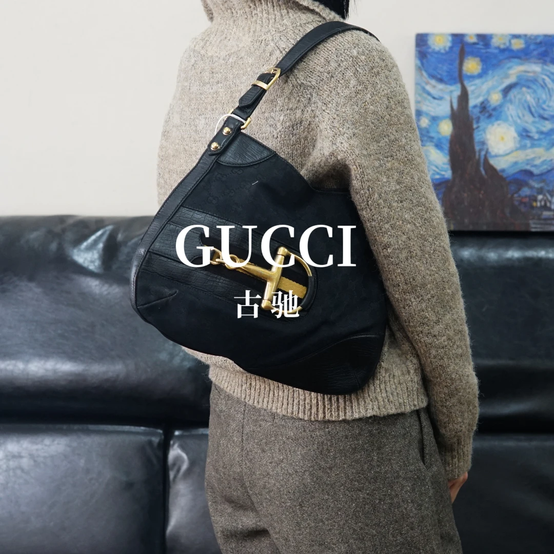 95新 GUCCI/古驰 黑色单肩包/FYSP12505024/5024