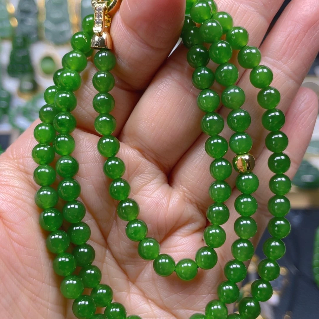 和田玉（碧玉）毛衣链未镶嵌