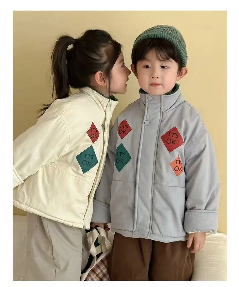 儿童加绒棉衣男女童冬季2025新款冬装保暖棉服加厚宝宝外套