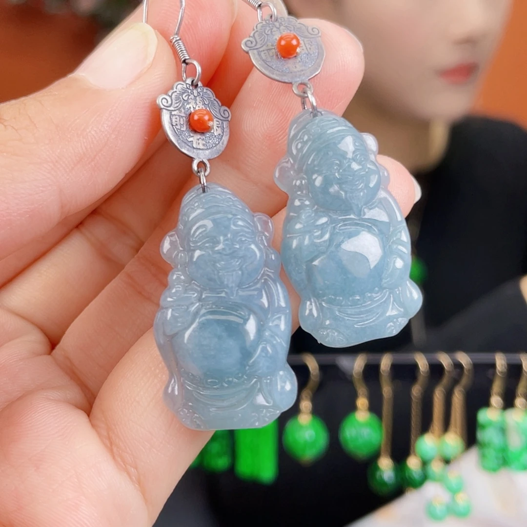 翡翠未镶嵌耳饰饰品