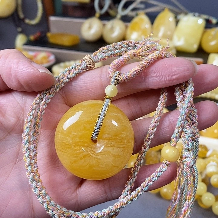 琥珀未镶嵌裸石平安扣