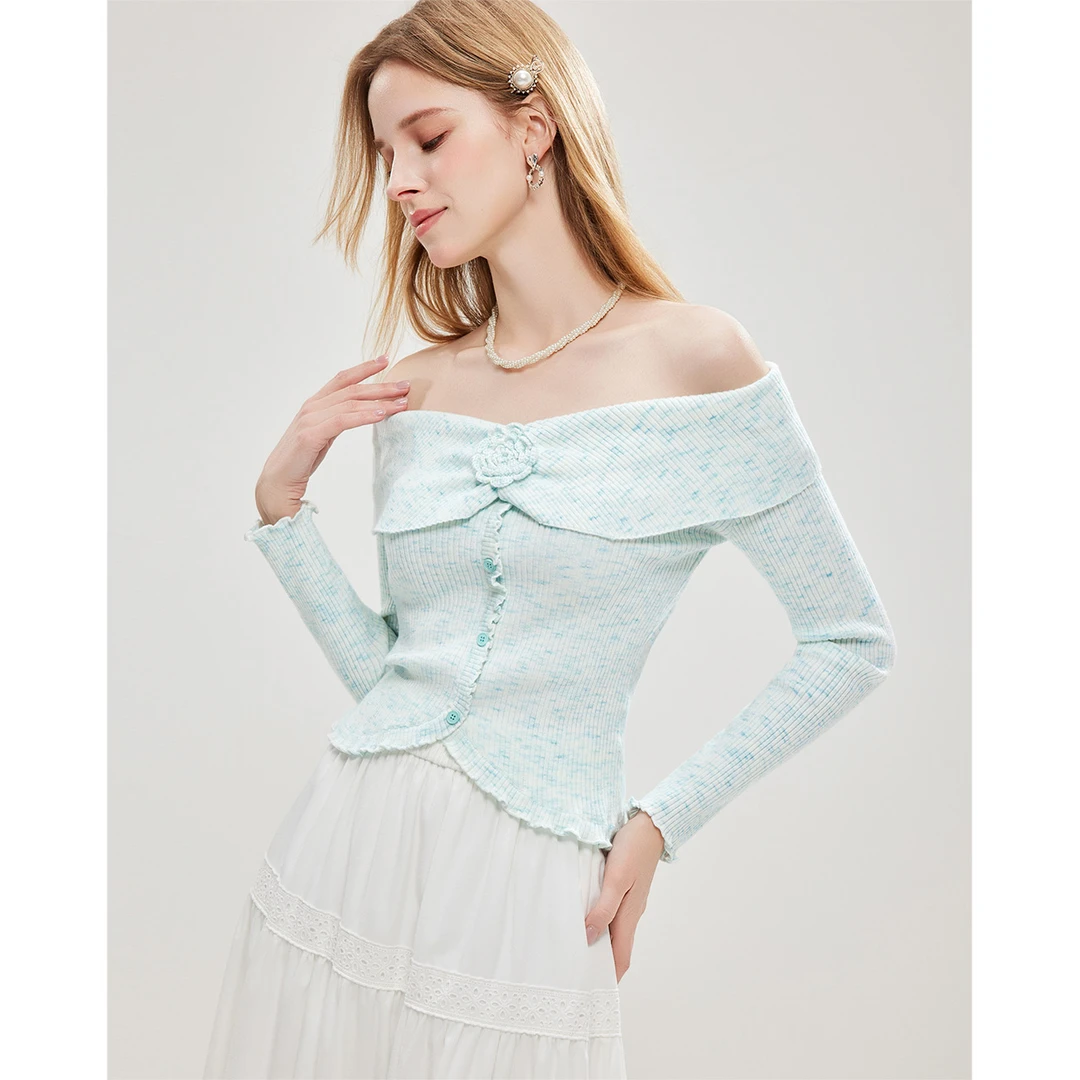 【商场同款新品】IEF/爱依服2025秋季新款性感毛织上衣欧若风