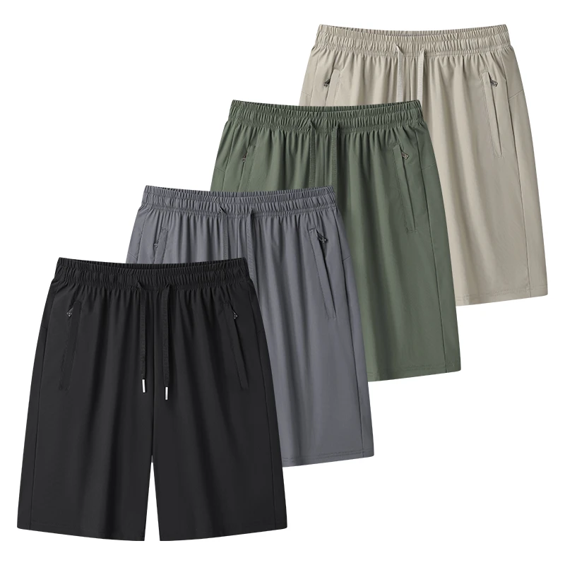 男士男生冰丝短裤夏季跑步运动五分裤休闲速干裤宽松大码短裤