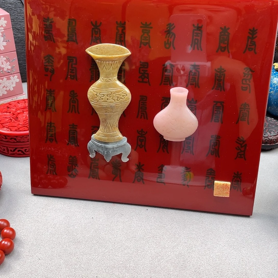 扬州漆器厂博古台历摆件横幅