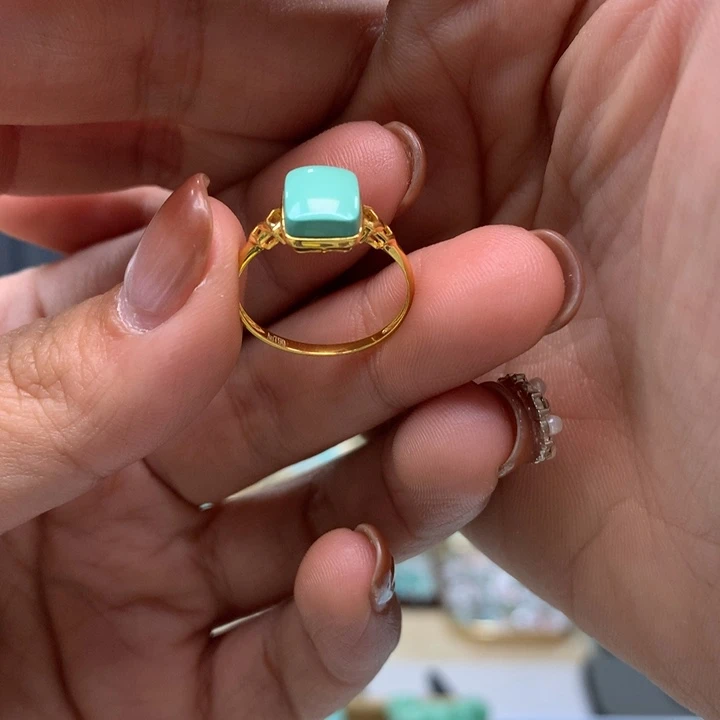 绿松石18K金镶嵌配饰