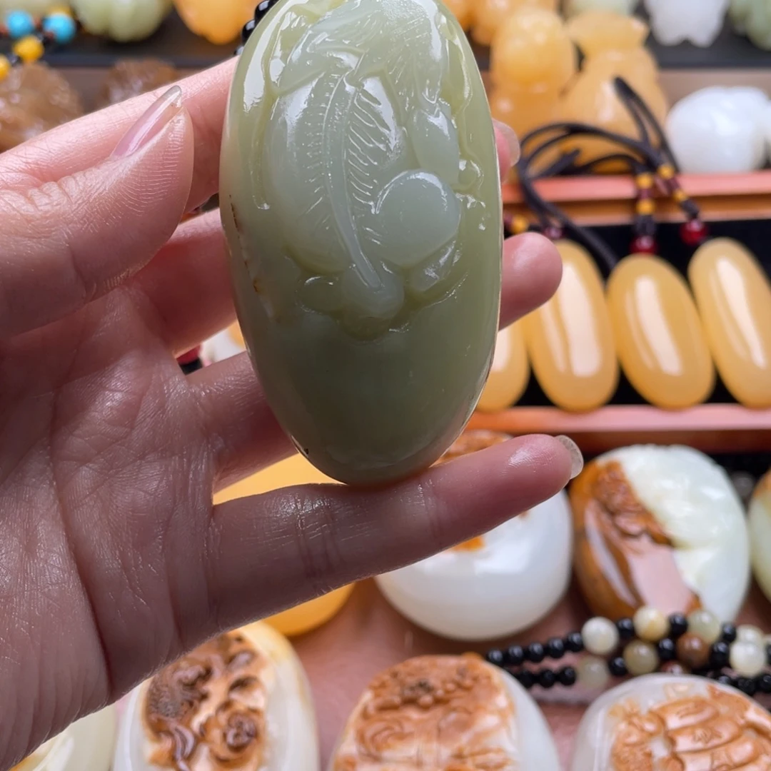 缘***石材天然古青石手把件