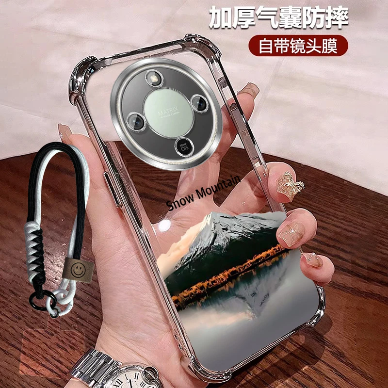 山峰潮牌适用荣耀x70手机壳男生防四角摔套X70软硅胶全包带镜头膜