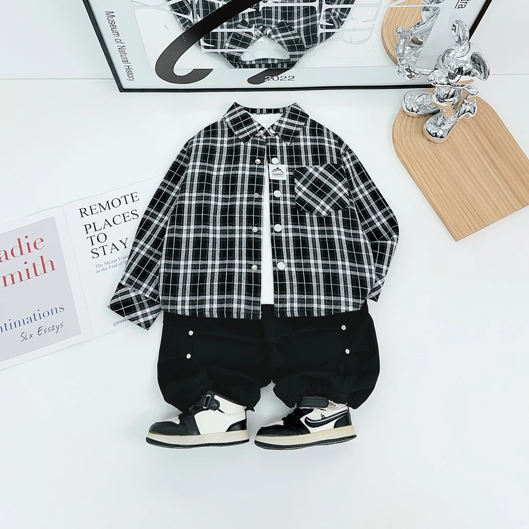 儿童衬衫长袖加绒款2025新款秋冬装男童 BQ251015N 悠悠童话童装