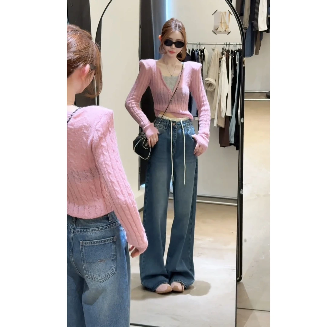 2025秋季新款时尚甜美减龄气质法式百搭针织上衣裤子两件套