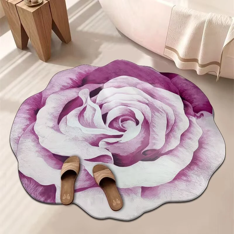 加厚硅藻泥花型家用脚垫防滑可擦可洗地垫卫生间吸水垫子速干