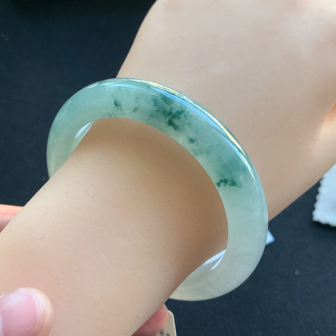 翡翠未镶嵌手镯31号55正