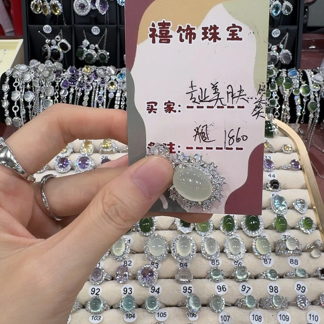 蛇纹石玉银S925镶嵌颈饰吊坠