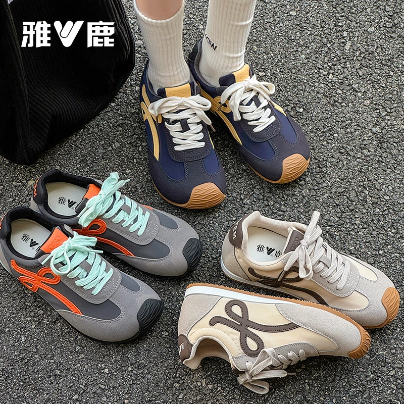 V/雅鹿德训鞋女内增高休闲舒适秋季新款百搭薄底阿甘鞋Z827
