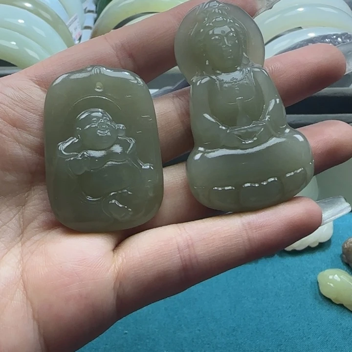 和田玉(青玉)吊坠(赠链)未镶嵌孤