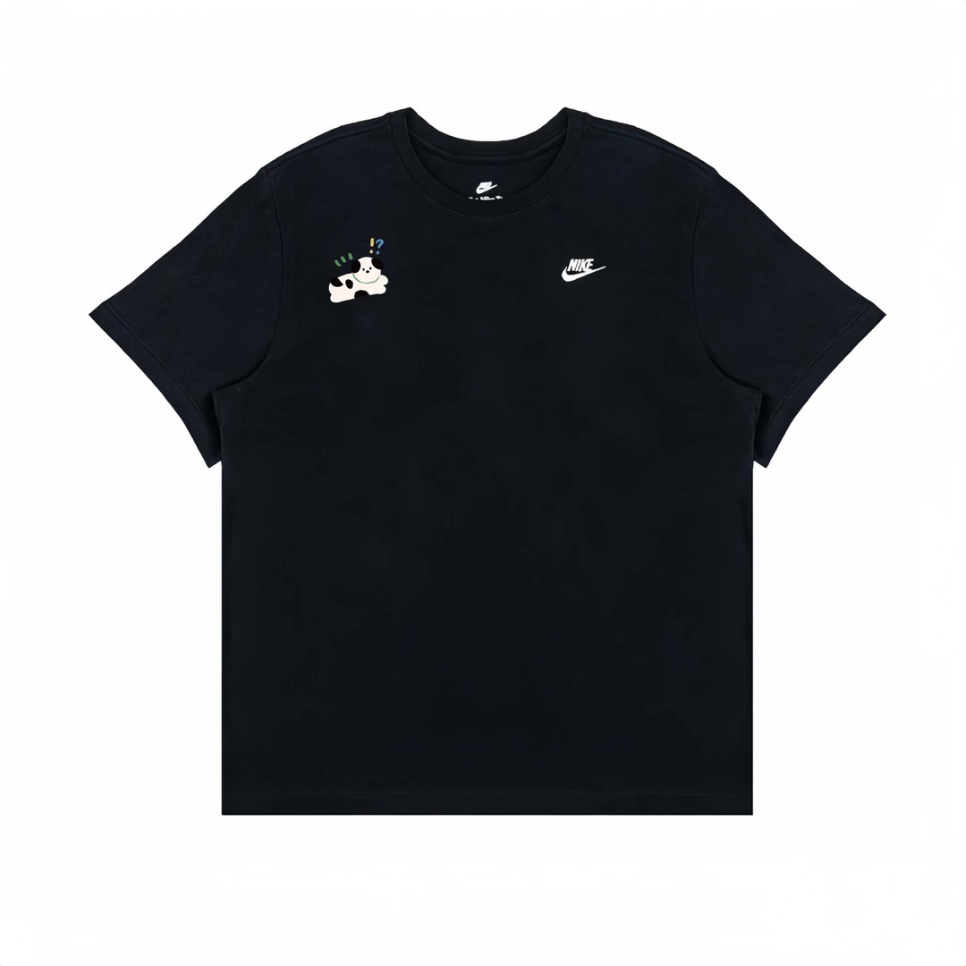 NIKE/耐克问号修狗简约透气印花装饰运动休闲户外宽松圆领短袖T恤