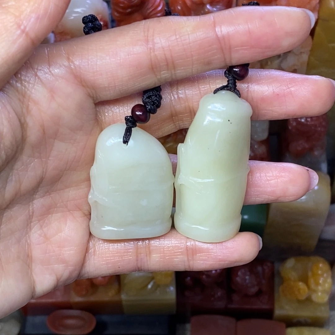 印石寿山石芙蓉对章