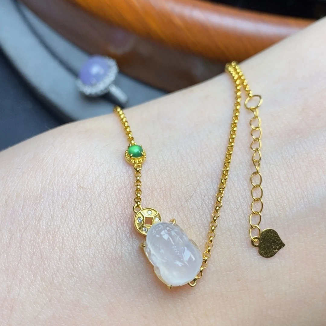 18K金镶嵌手链翡翠18Ｋ金貔貅手链