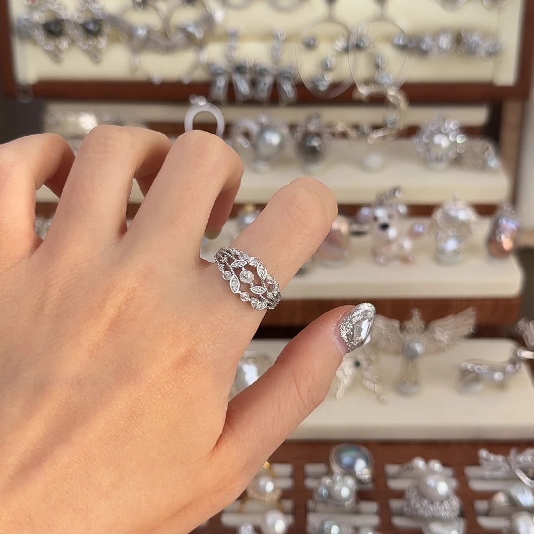 足银纯银戒指开口可调节