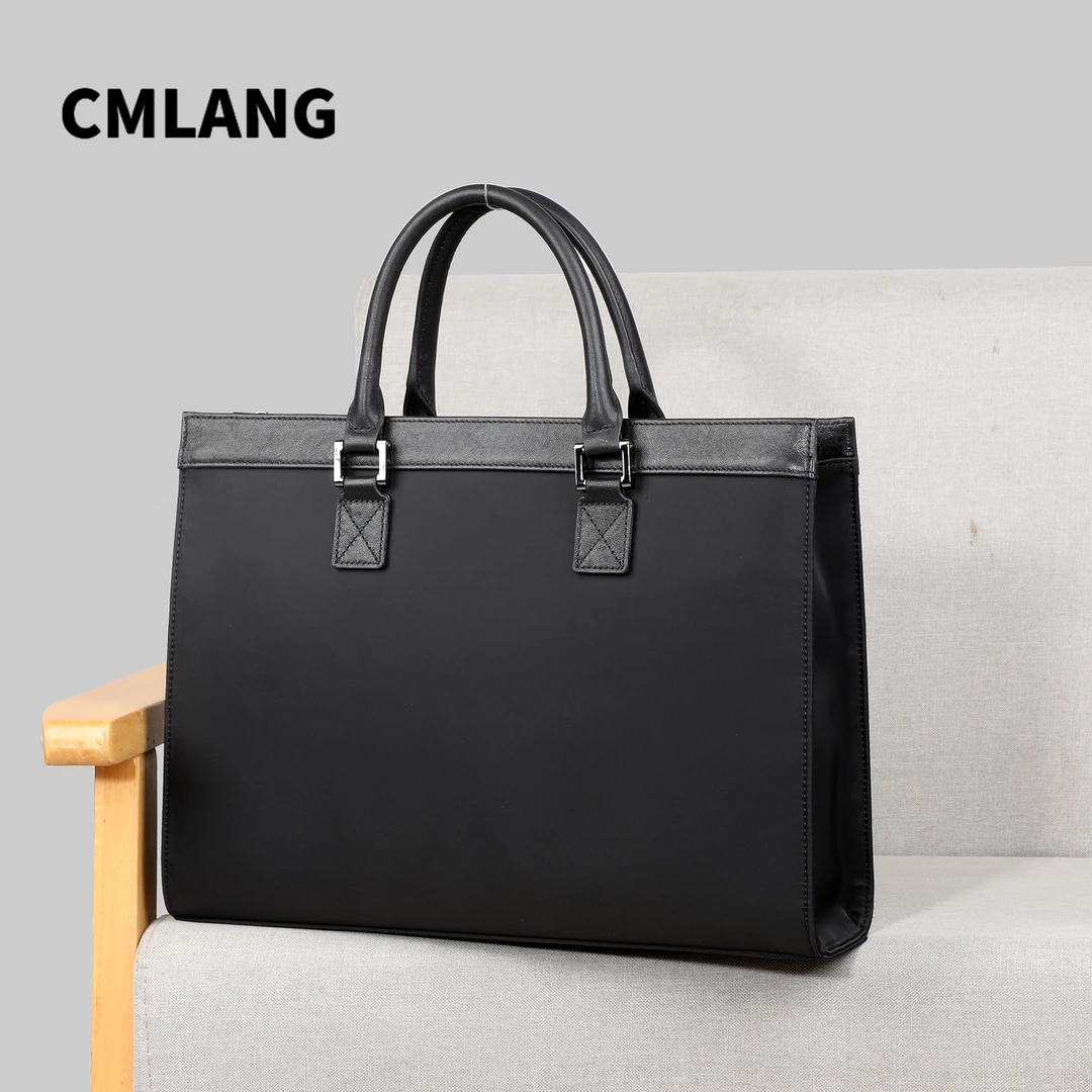 男士公文包帆布外出便携包商务文件袋手提包男款牛津布斜挎电脑包