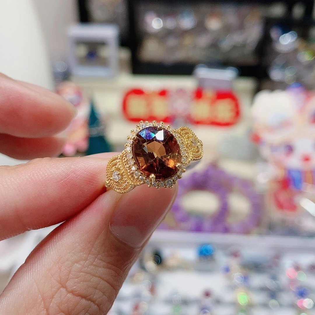 碧玺戒指戒指银S925镶嵌_****"