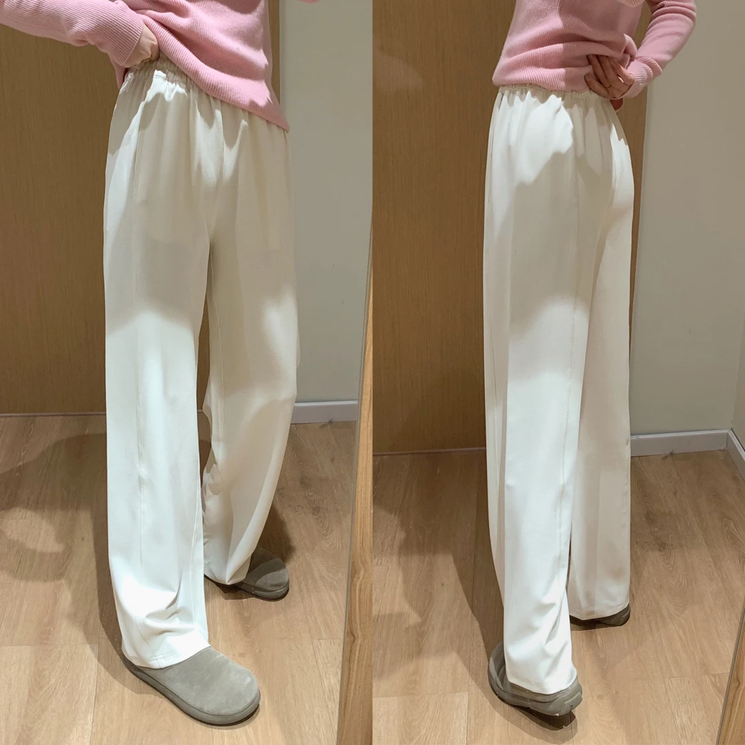 大叮自制清仓现货福利！lu家松紧腰螺纹显腿长直筒休闲裤！K1916