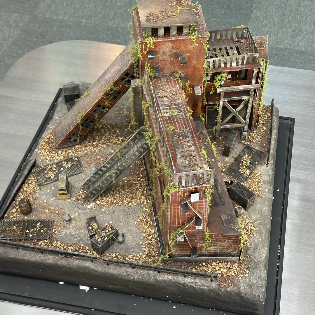 【1:64车模场景50x50cm】高端定制废土工业风废弃建筑末日
