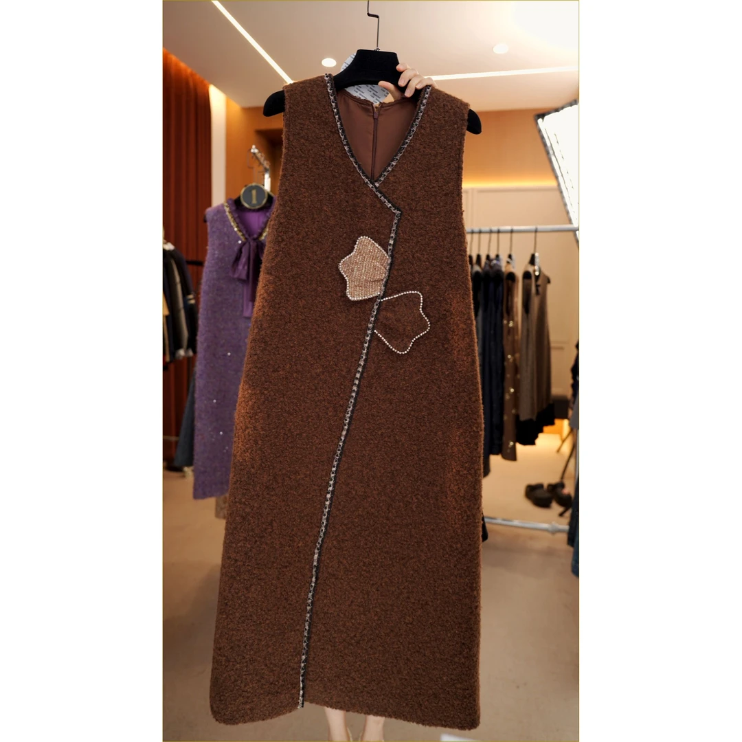 【宠粉价】小香风轻奢时尚气质无袖设计连衣裙NH-WX043