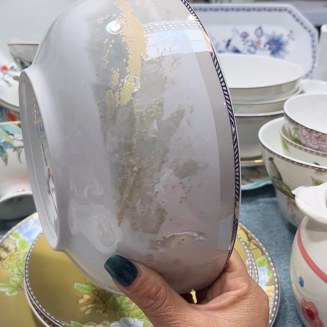 瓷片海岸八寸汤碗两个微瑕