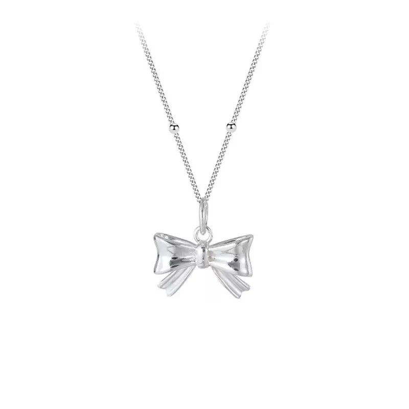 坠链均925银 【甜美蝴蝶结】在逃公主不掉色项链百搭气质高级感女