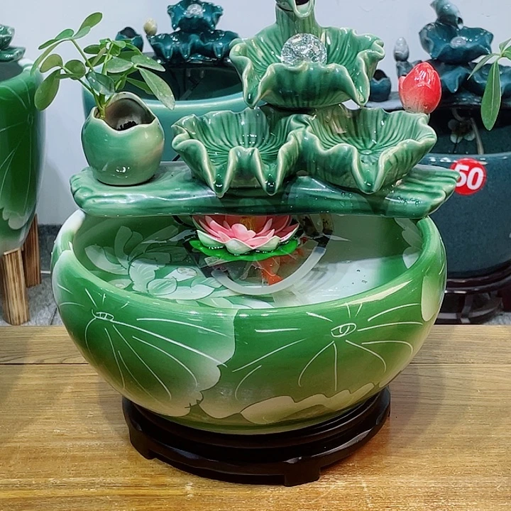 陶景德镇高温流水摆件