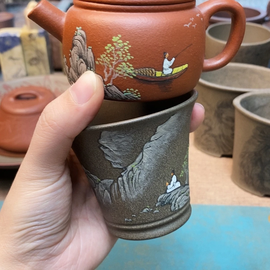 茶杯紫砂宜兴紫砂套组