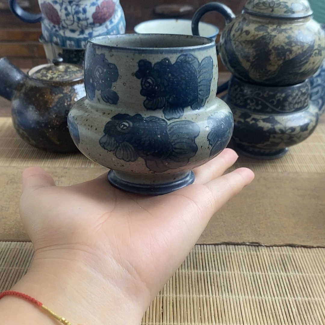 骨***宝手工手绘青花高温陶瓷