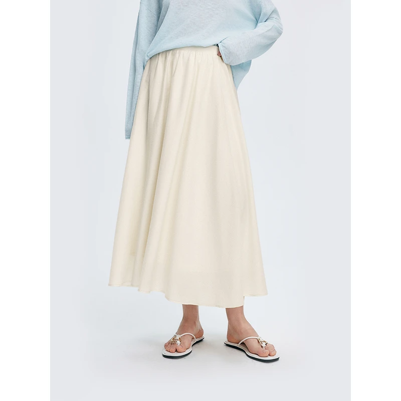 【初棉】DRDB显瘦天丝羊毛高腰休闲宽松百搭休闲半身裙362617014