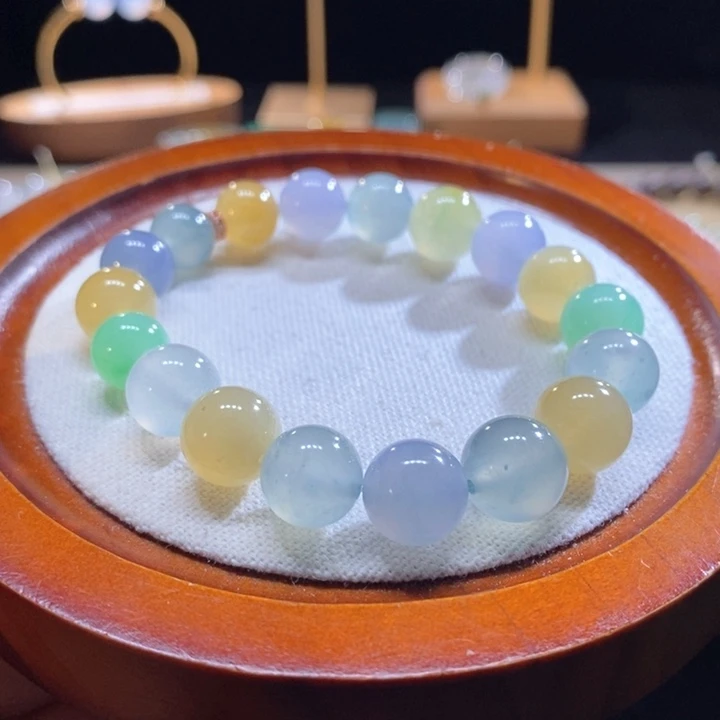 翡翠未镶嵌吊坠(不含链)翡翠糖果色手串卡10