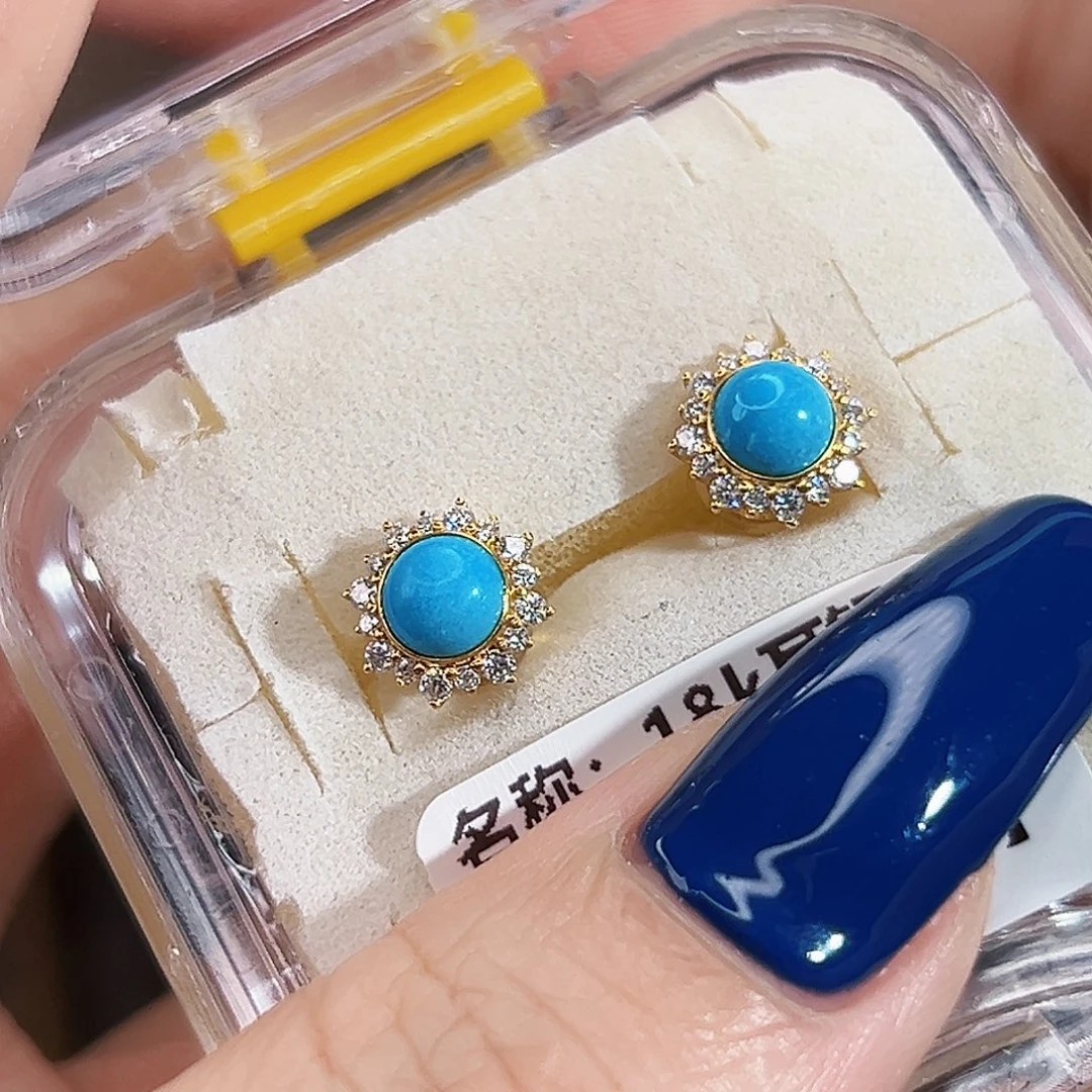 绿松石18K金镶嵌珠宝奇石