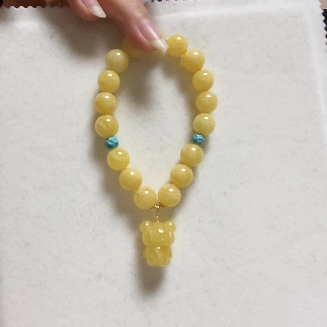 蜜蜡手串未镶嵌沫*简单