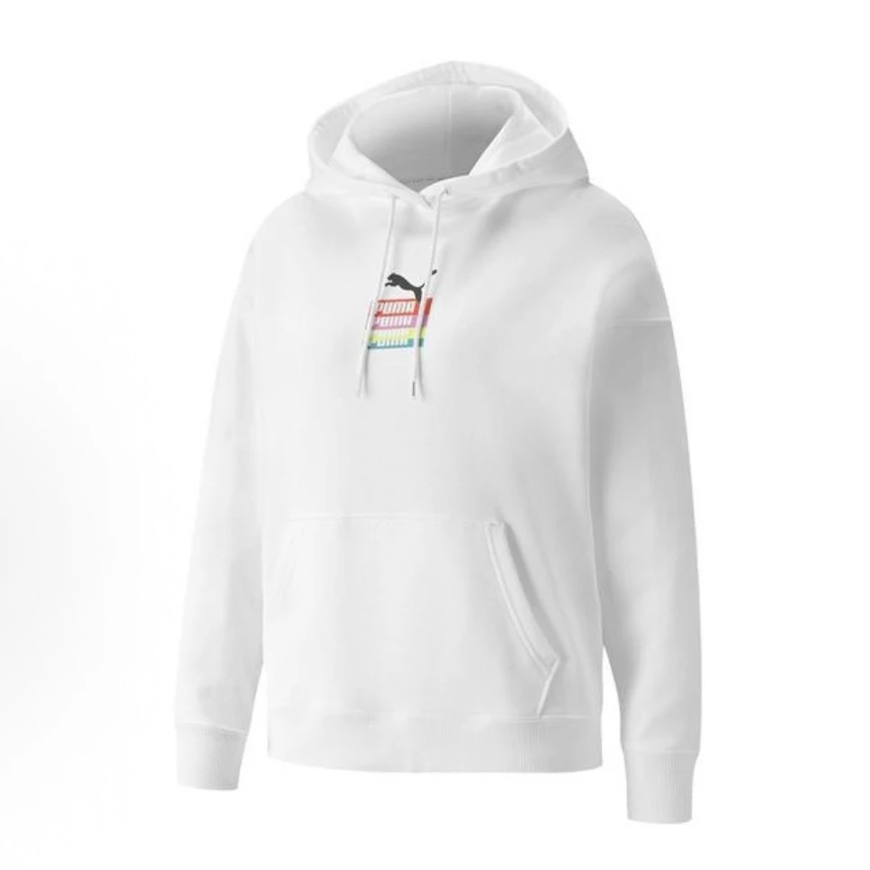 PUMA Logo字母印花图案抽绳连帽长袖卫衣 女款535309-02