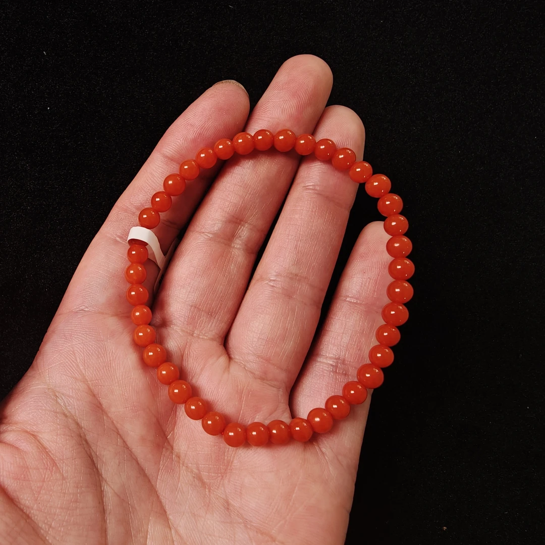 【阿呆珠宝】天然云端级4mm云南保山南红手串单圈