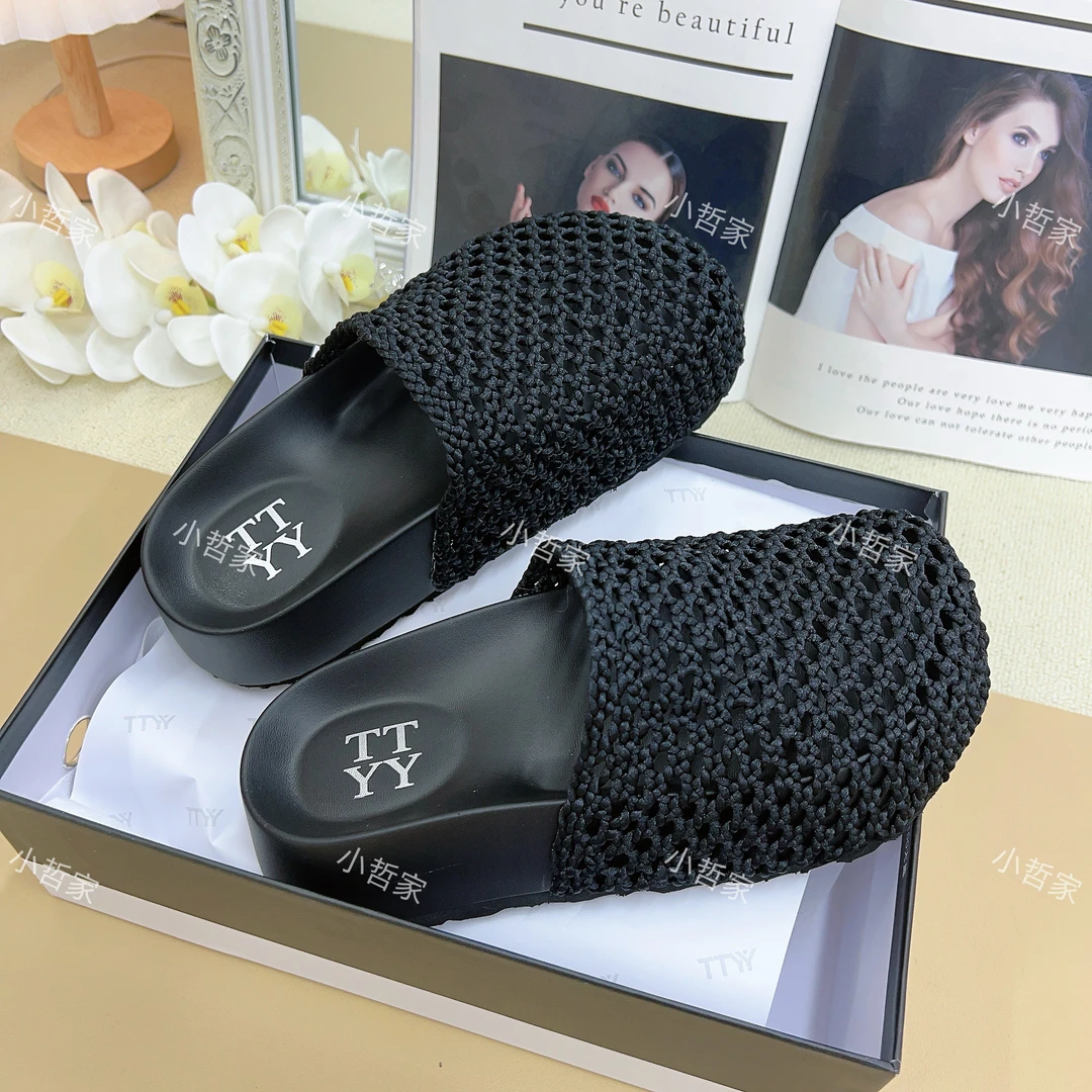 小哲家【性感女神】时尚凉鞋夏季镂空松糕底包头编织包头拖女鞋1515