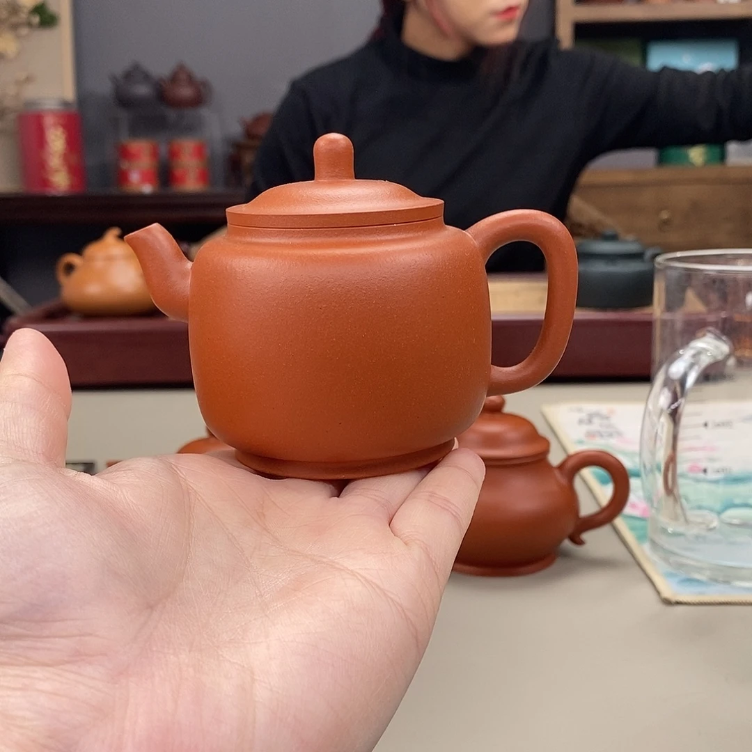 茶壶紫砂生砂朱泥半手160cc