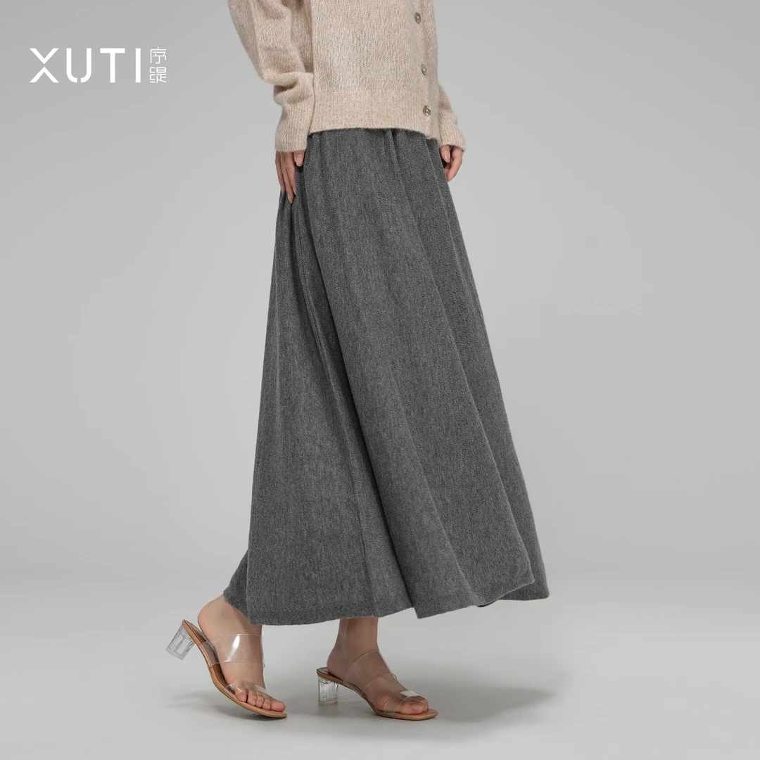 序缇秋季新款复古国风新中式女装山羊绒半身裙H87-18237