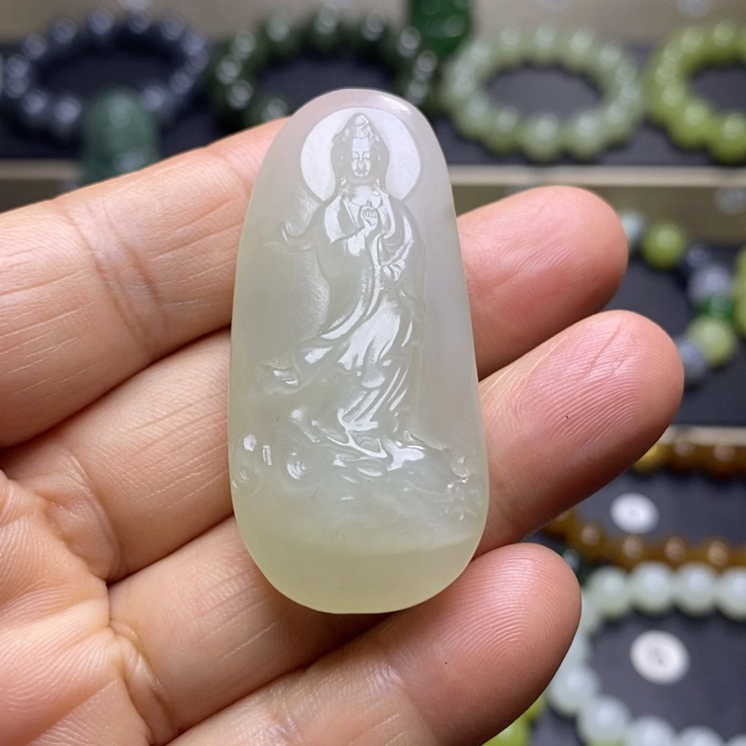 和田玉未镶嵌吊坠(不含链)