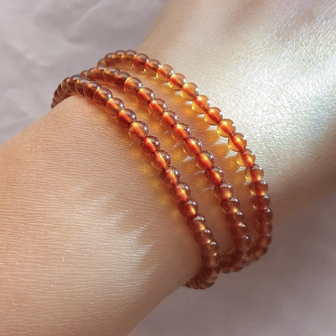 未镶嵌手链石榴石（芬达石）4.3橙红