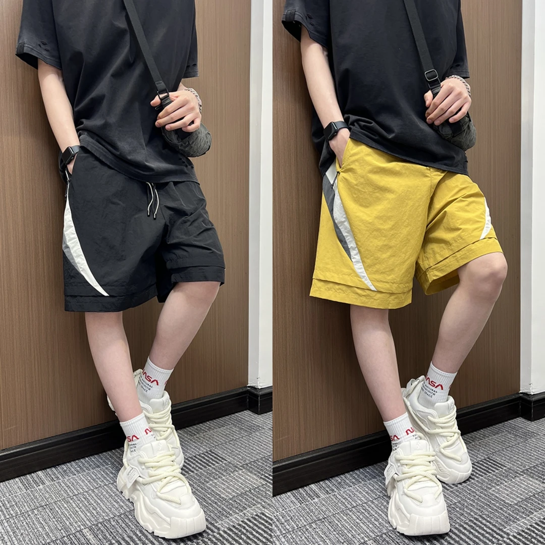 短裤男夏季薄款宽松五分裤潮ins潮流男女同款运动中性风速干裤子