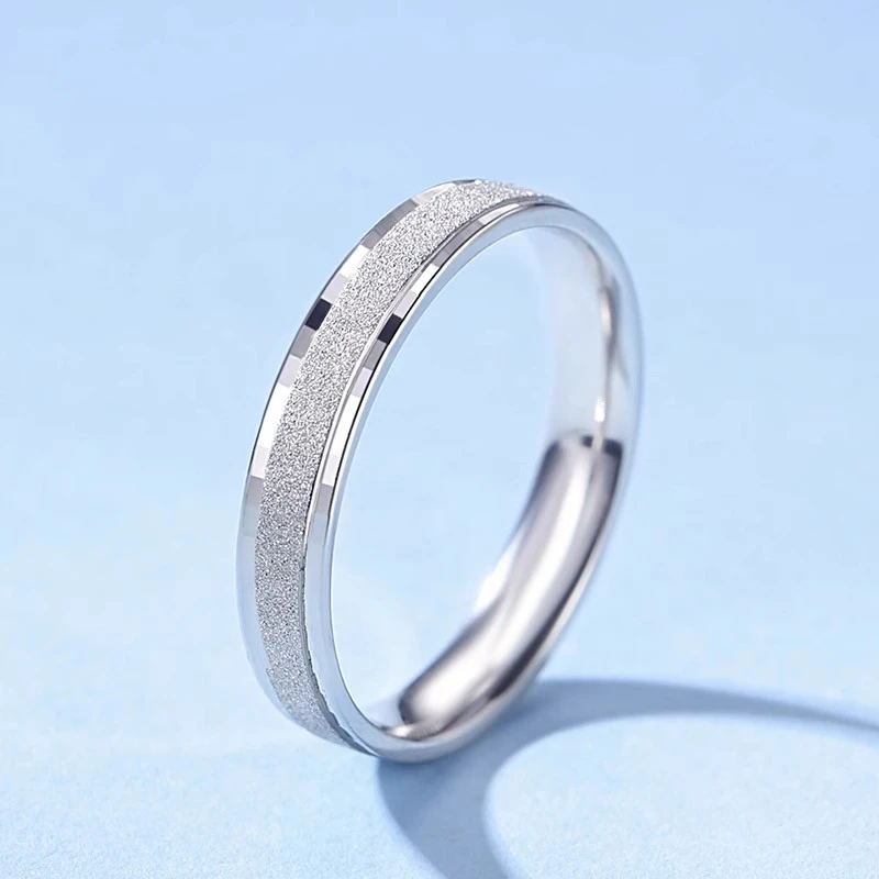 足银戒指 足银999星河银戒指女闭口磨砂情侣戒指尾戒小众设计轻奢