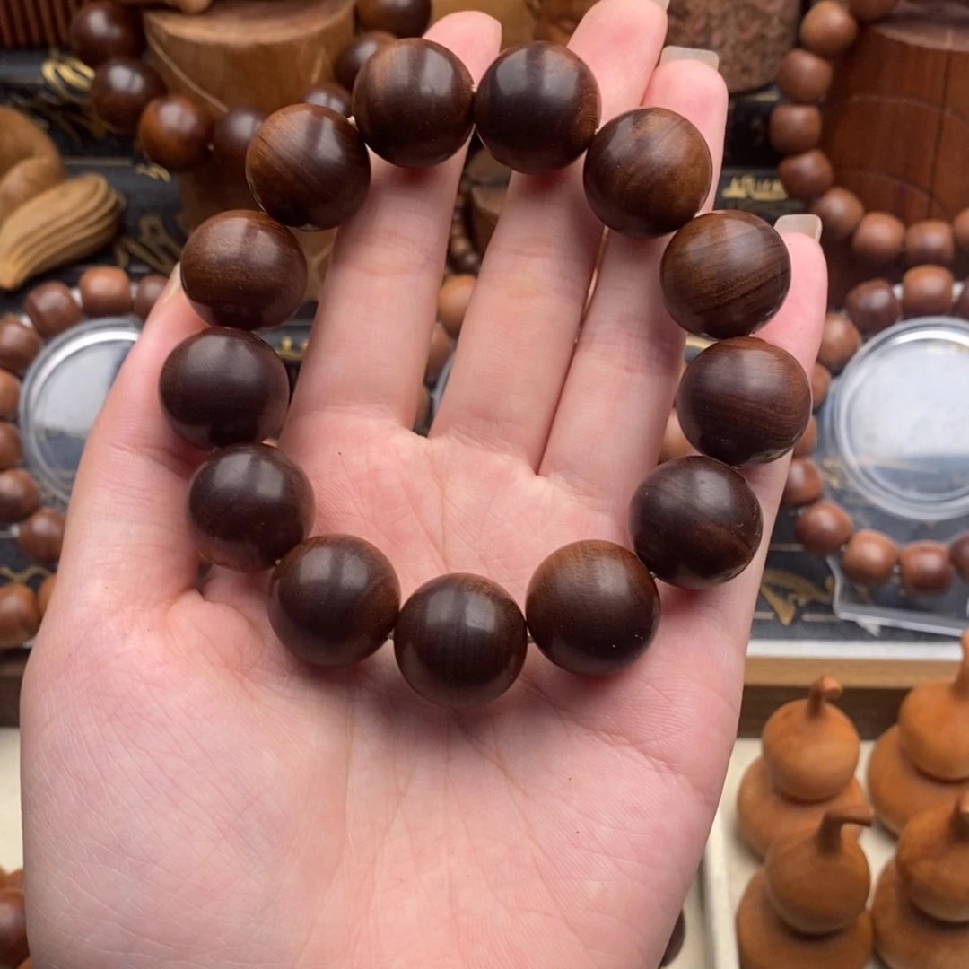 檀香木手串/手链钢*印度老山檀，焦糖1.8