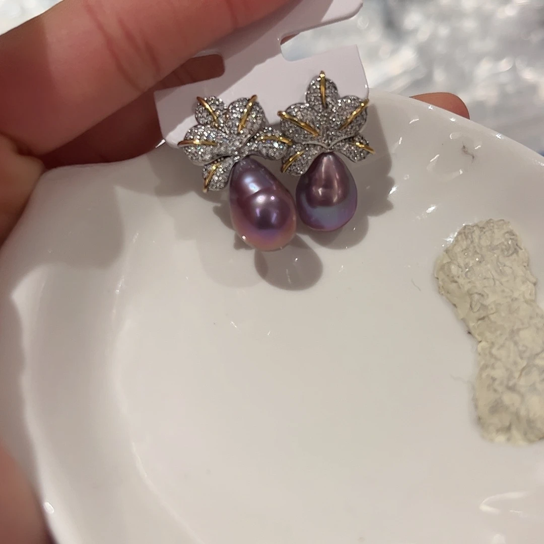 淡水珍珠耳饰合金