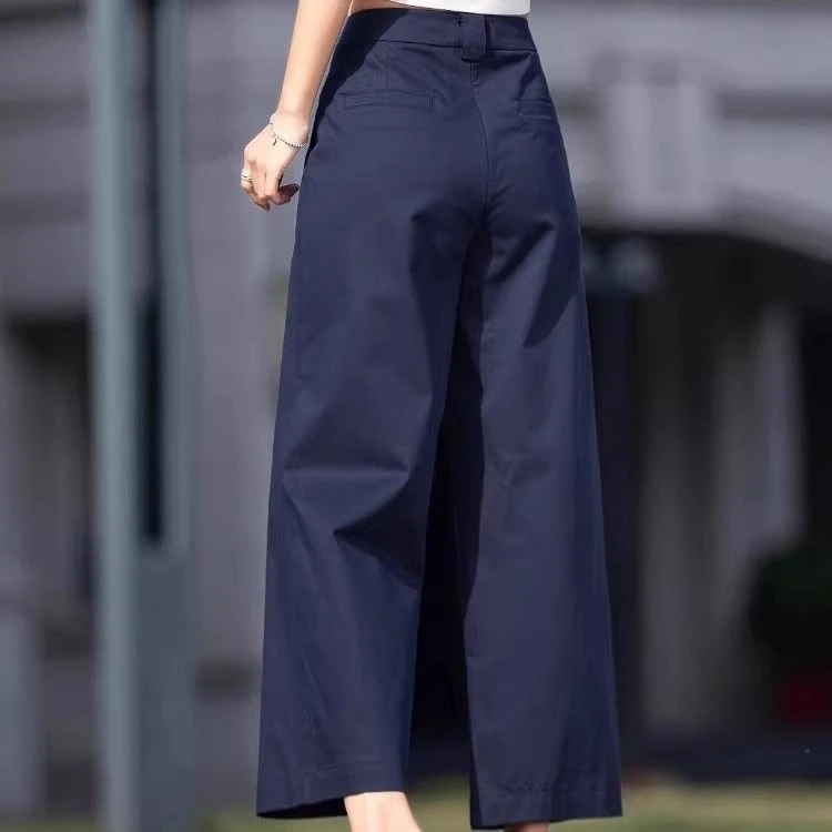 阔腿裤女夏季薄款显瘦直筒裤小个子八分宽松休闲九分裤子
