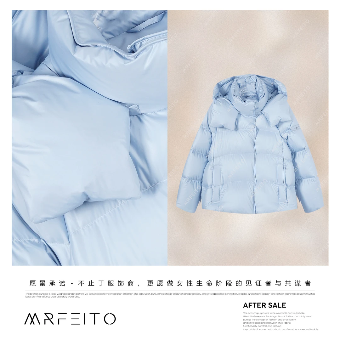 MRFEITO【95波兰科鲁达】云朵泡芙吸盘扣连帽鹅绒服H401YR02D35500