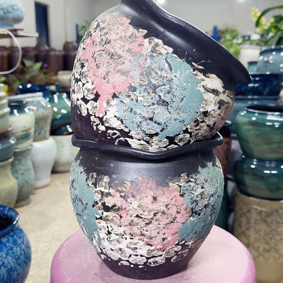 紫砂花盆高18口20